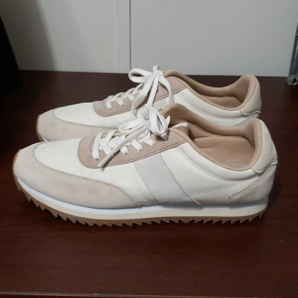 J.‎ Crew Trainer Colorblock  White and Tan Sneakers